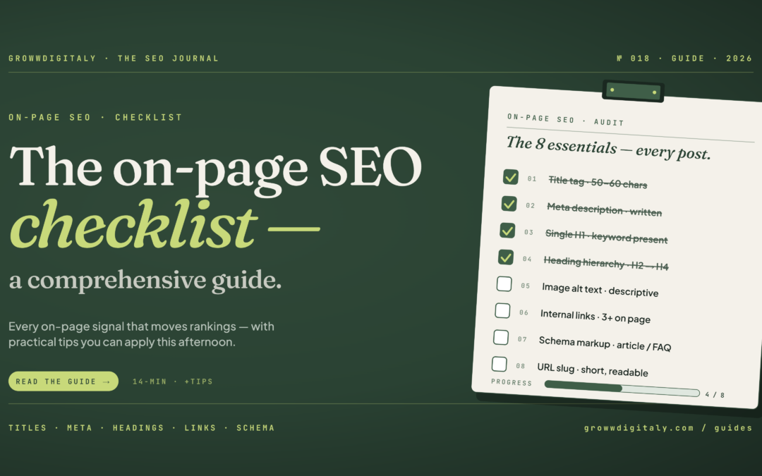 On-Page SEO Checklist: A Comprehensive Guide with Tips