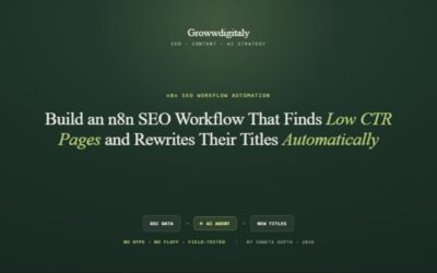 How to Build an n8n SEO Workflow That Finds Low CTR Pages and Rewrites Their Titles Automatically in 2026